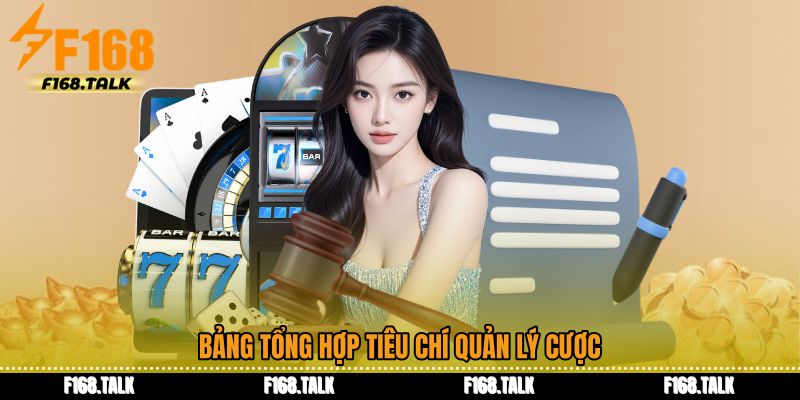 Bảng tổng hợp tiêu chí quản lý cược